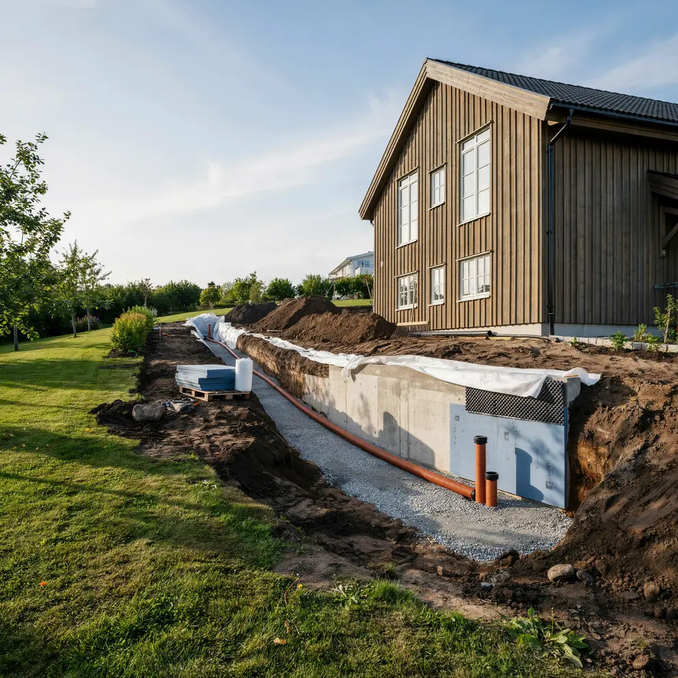 dranering husgrund isolera kallare partille goteborg