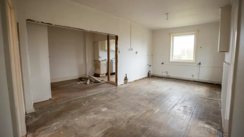 k ksrenovering med rivning av v gg och golv i s vedalen